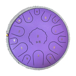 【臺灣品牌】如意空靈鼓 鋼舌鼓 天鼓 14吋15音D調 紫色(附贈全套配件 含空靈鼓桌架)