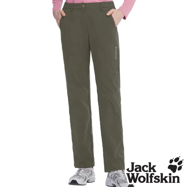 【Jack wolfskin 飛狼】女 機能多口袋休閒長褲 登山褲(橄綠)