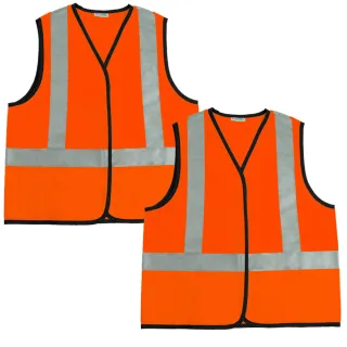 【Yenzch】2入 一般型反光背心 台灣製/3M Scotchlite RM-10535(螢光橘)