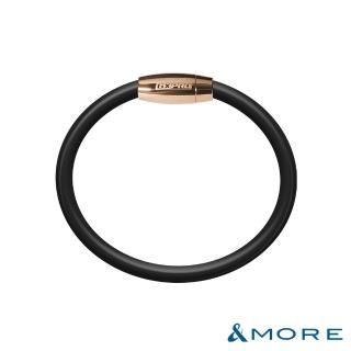 【&MORE 愛迪莫】GX Pro 石墨烯超傳導鈦鍺手環(質感玫金-黑色)