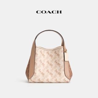 【COACH】蔻馳官方直營 HADLEY 馬車圖案印花21號半月包-B4/粉筆白色 混合色(CZ317)