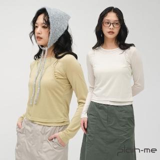 【plain-me】SAAKO 兩件式疊穿上衣 SAA0029-251(共三色 女裝長袖 女款 長t 休閒上衣)
