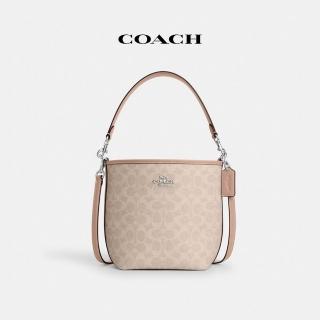 【COACH】蔻馳官方直營 CITY經典Logo水桶包-SV/沙黃色/灰褐色(CT800)