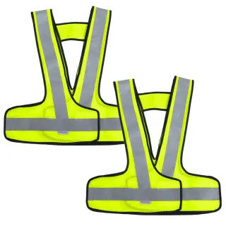 【Yenzch】2入 V型網布反光背心 台灣製/3M Scotchlite RM-10534(螢光黃)