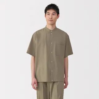 【MUJI 無印良品】男透氣立領短袖襯衫(共4色)