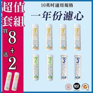 【Sueno 強森淨水】10英吋一年份濾心套組(通用規格 RO逆滲透 純水機 淨水器 過濾器 電解水機 前置濾心)