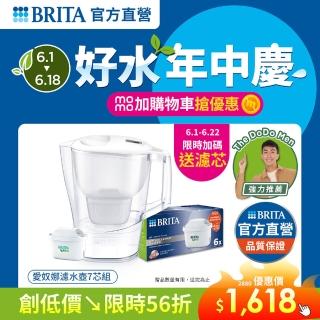【BRITA】官方直營 Aluna XL愛奴娜濾水壺+MXPRO去水垢6入濾芯(共1壺7芯)