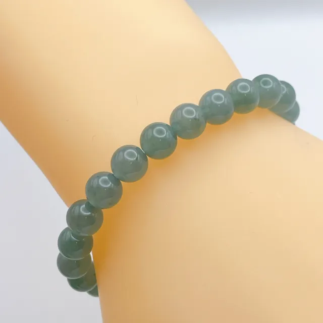 【琪臻珠寶】天然A貨翡翠糯冰種藍水圓珠手珠手串(7mm偏淺色_開運招財_可客製化_雙十獻禮)