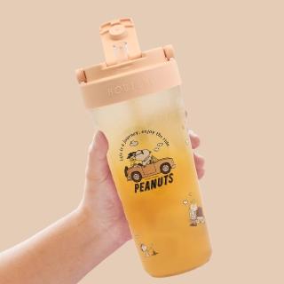 【HOUSUXI 舒希】史努比-Tritan輕透舒吸杯-附彈跳吸管-760ml-A3