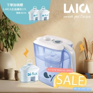 【LAICA 萊卡】義大利原裝進口3.7L高效雙流濾水壺(1壺3芯)