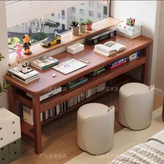 【顧家家居】實木雙層書桌電腦桌-180×40×75cm(工作桌/寫字桌/電腦桌/辦公桌/書桌/閱讀桌/預售15天)