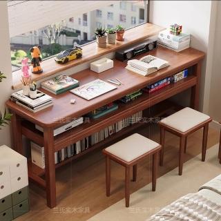 【顧家家居】實木雙層書桌電腦桌-180×40×75cm(工作桌/寫字桌/電腦桌/辦公桌/書桌/閱讀桌/預售15天)