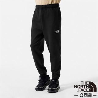 【The North Face】男 舒適透氣質感純棉針織長褲.休閒運動褲/舒適彈力腰頭(7QUW-JK3 太空黑 V)