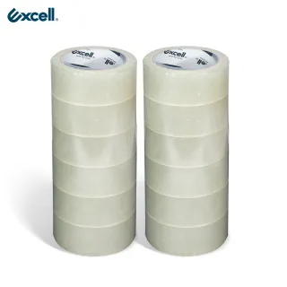 【Excell.tw】超厚超透明_封箱膠帶_50M_12入(透明膠帶_50M)