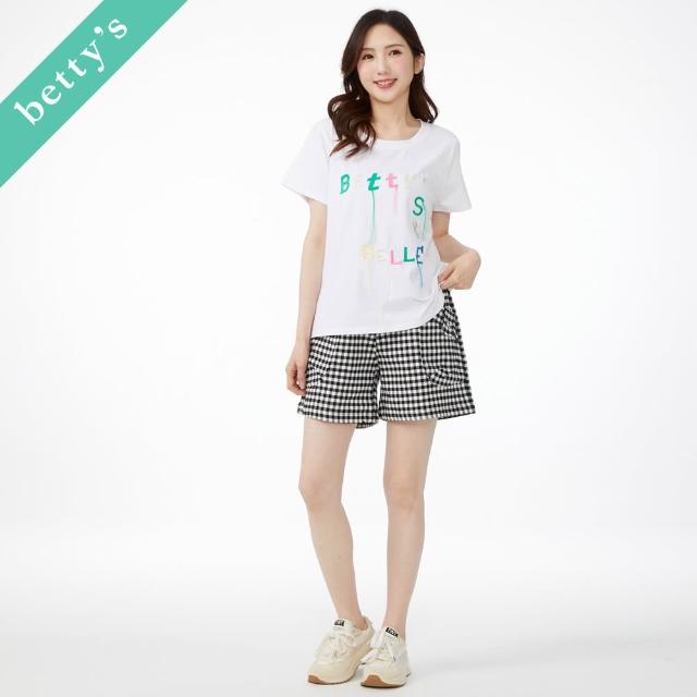 【betty’s 貝蒂思】格紋五分短褲(黑色)