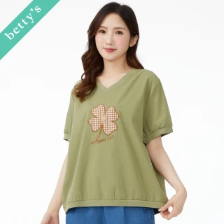 【betty’s 貝蒂思】幸運草格紋拼布上衣(共二色)