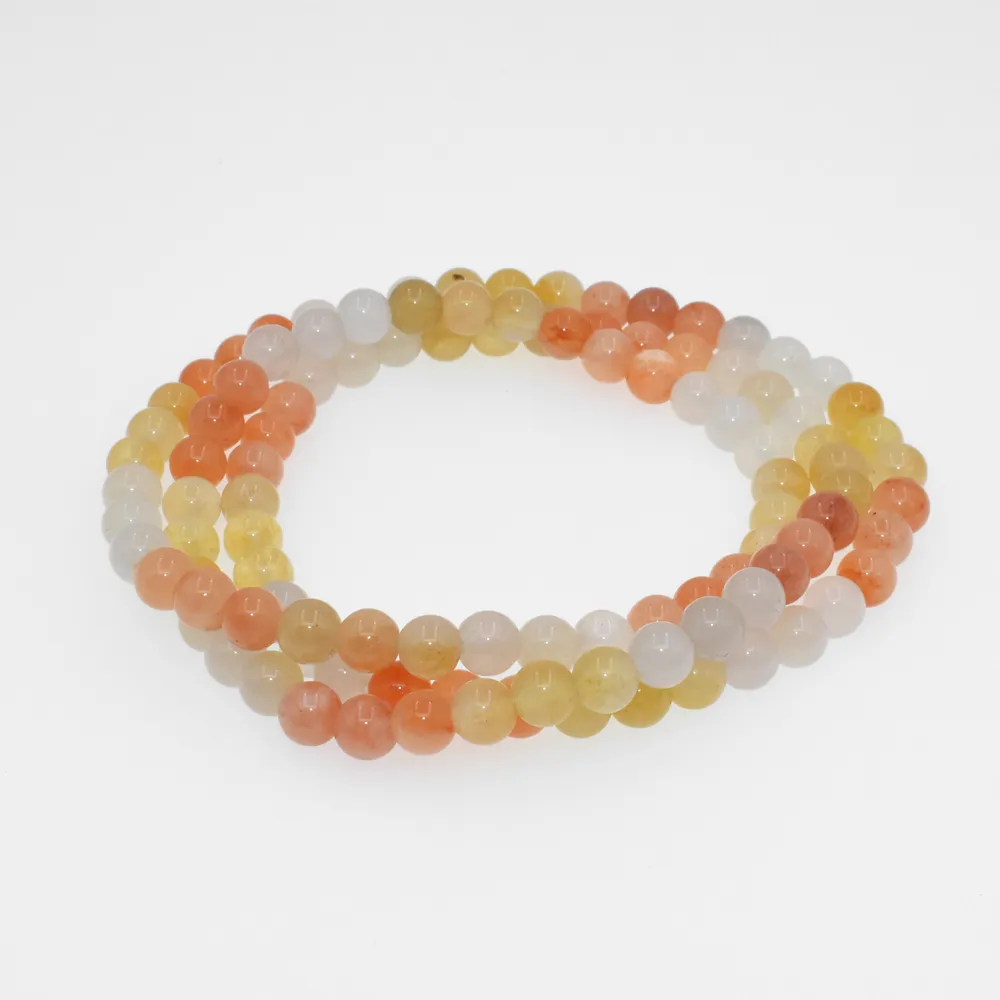 【鑫運來】◎淡雅三彩玉三圈手珠