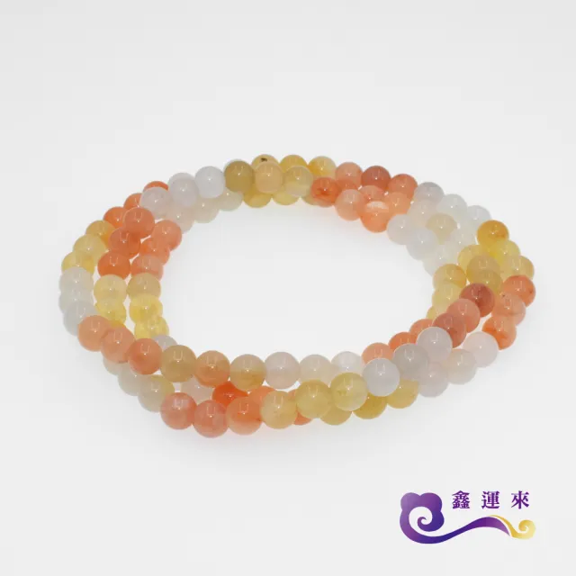 【鑫運來】◎淡雅三彩玉三圈手珠
