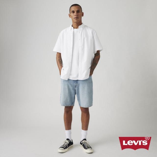 【LEVIS】468 Loose男款高腰舒適直筒牛仔短褲 人氣新品 A8461-0012