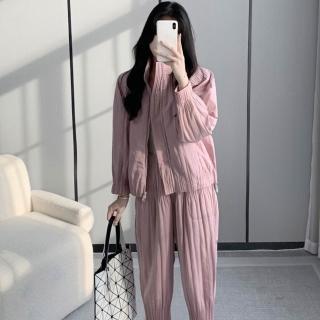 【紐約精品】現貨+預購 三宅風上衣褶衣褶皺套裝女上衣長褲折衣彈力女裝顯瘦摺衣大碼(春夏季多色4色a1jv21)