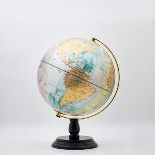 【wuz 屋子】skyglobe 10吋潑墨款附燈木頭底座地球儀(英文版)