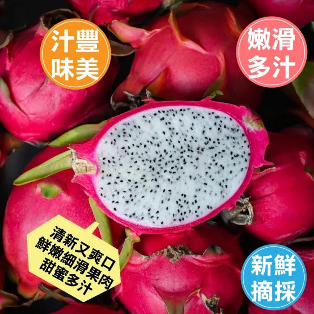 【WANG 蔬果】台灣白肉火龍果5斤x1箱(6-8顆/箱)