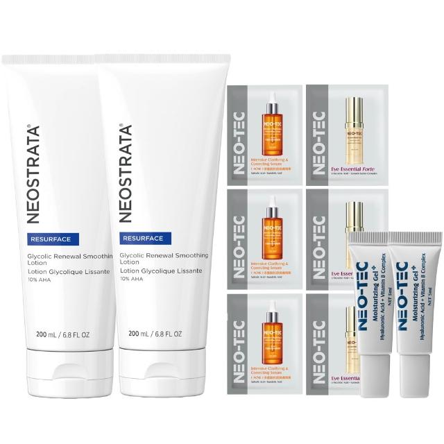 【NeoStrata 妮傲絲翠】果酸煥膚10%入門組(果酸活膚修護乳液200mlX2)