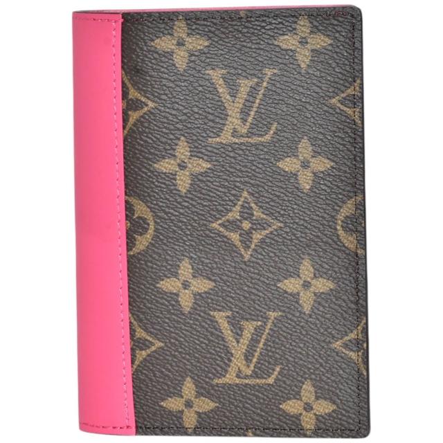 【Louis Vuitton 路易威登】M12825 Colormania系列牛皮護照套(棕色/粉紅色)