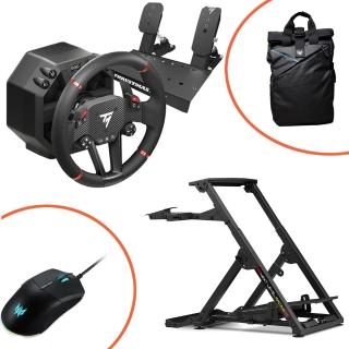 【THRUSTMASTER 圖馬斯特】圖馬斯特T598直驅式方向盤+NLR 2.0賽車架(方向盤+賽車架組合)