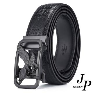 【Jpqueen】自信老鷹爪子紋耐磨真皮男性自動扣皮帶(黑色尺寸可選)