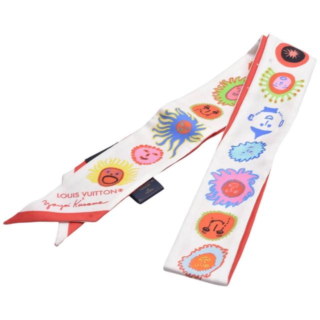 LV LOUIS VUITTON路易威登 M78312 聯名草間彌生雙面圖騰長絲巾