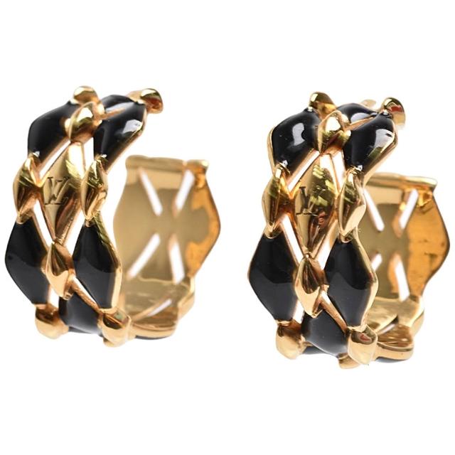 LV LOUIS VUITTON路易威登 M01685 飾品 經典 Malletage 系列半圈穿式耳環