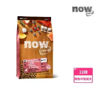 【Now!】中型成犬鮮魚配方22磅 狗狗無穀天然糧(狗糧 狗飼料 護膚 中顆粒 益生菌)