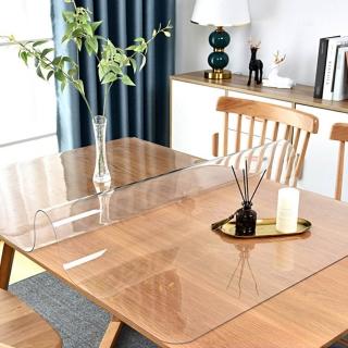 【MGSHOP】加厚2.5mm款 超透明pvc軟玻璃環保桌墊(120x60cm 圓角款)