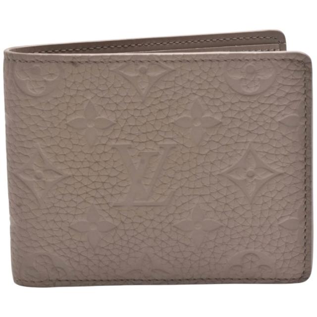 LV LOUIS VUITTON路易威登 M13890 經典 MULTIPLE Taurillon 壓花牛皮交叉式卡夾短夾