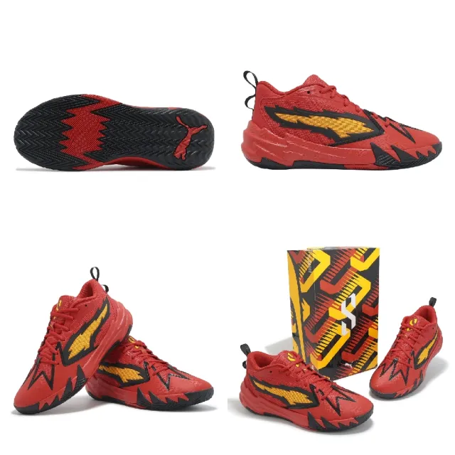 【PUMA】籃球鞋 Scoot Zeros Retro Portland 男鞋 紅 黑 黃 拓荒者 運動鞋(311070-01)