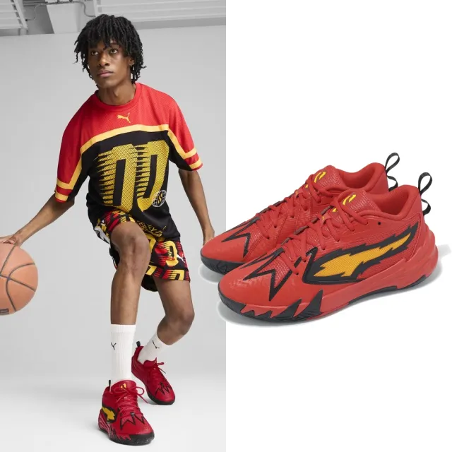 【PUMA】籃球鞋 Scoot Zeros Retro Portland 男鞋 紅 黑 黃 拓荒者 運動鞋(311070-01)