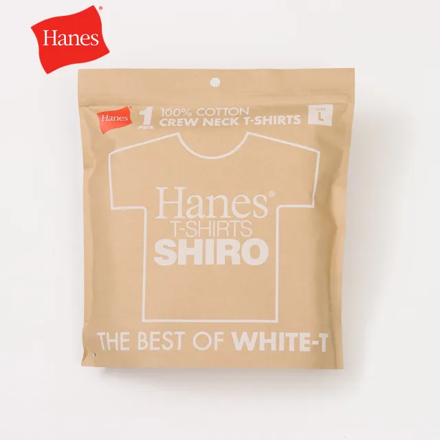 【Hanes】官方直營 男女款-SHIRO系列-素面純棉短袖T恤-白色(HM1-X201-010)-出清品