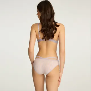 【Anden Hud】Imperfectly．交叉美臀低腰三角內褲(紫橘細條紋)