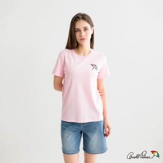 【Arnold Palmer 雨傘】女裝-大傘刺繡親膚純棉圓領T-shirt(粉色)