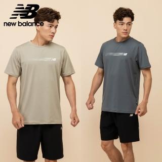 【NEW BALANCE】NB 吸濕排汗短袖上衣 男性 深灰/褐色 MT51071ADS MT51071GT(美版 版型偏大)