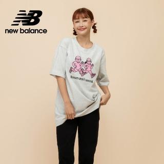【NEW BALANCE】NB 插畫家短袖上衣 MT51969AHH 中性 淺灰色(美版 版型偏大)
