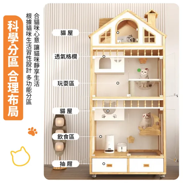 【kurumapop】貓咪別墅-洋房加高款(貓籠 貓櫃 全景貓屋 貓窩 貓房子 貓公寓)