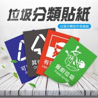 【智殿】垃圾桶貼紙 垃圾分類標籤 可回收貼 回收桶分類貼 防水貼紙(環保分類 資源回收貼紙 165-01)