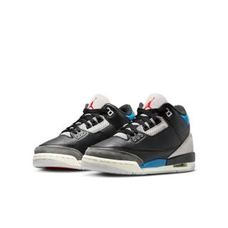 【NIKE 耐吉】運動鞋 籃球鞋 中大童 女鞋 男鞋 AIR JORDAN 3 RETRO OG GS 黑藍色 復刻(IB8968004)