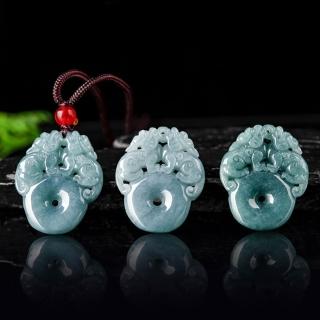 【LEESA】平安扣\翡翠項鍊\貔貅項鍊\招財項鍊\平安扣項鍊\吊墜\冰種玉石\保平安\避邪項鍊\項鍊\繩項鍊