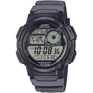 【CASIO 卡西歐】10年電力世界時間計時錶(AE-1000W-8A)