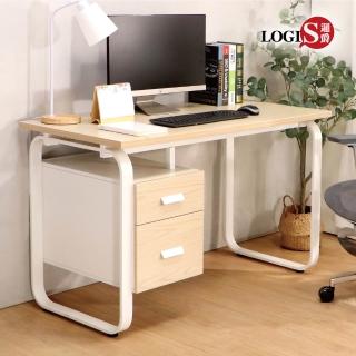 【LOGIS】北歐U型雙抽木紋辦公桌120*60cm(書桌 電腦桌)