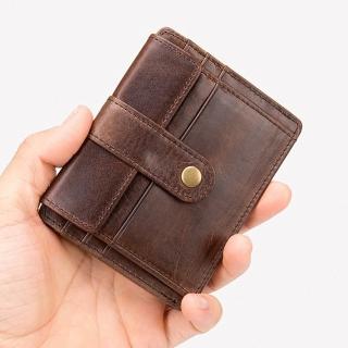 【MoonDy】皮夾 卡夾 錢包 零錢袋 男生卡夾 多卡位 真皮卡夾 牛皮零錢包 零錢包 二折卡夾 短夾 卡片包