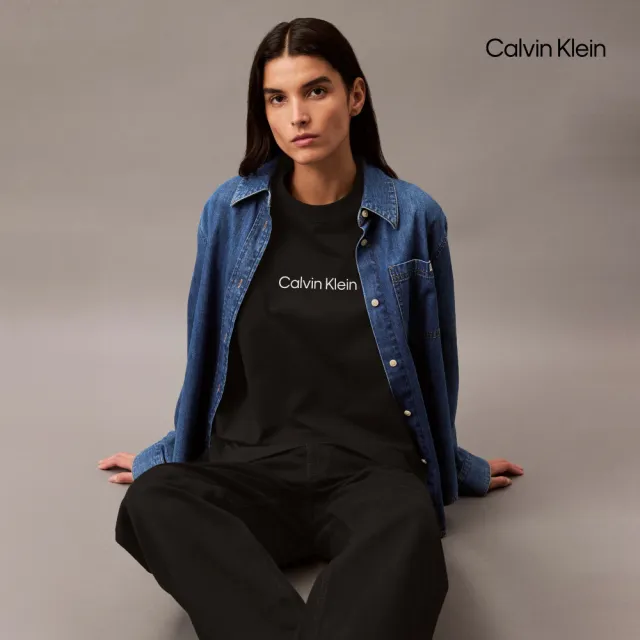 【CALVIN KLEIN】官方旗艦館 CK Calvin Klein Hero Modern 方形剪裁 T 恤_黑色